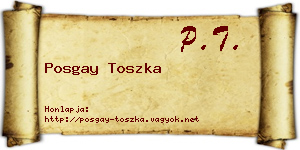 Posgay Toszka névjegykártya